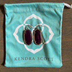 Kendra Scott Elle Drop Earrings Purple Gold Colored Metal